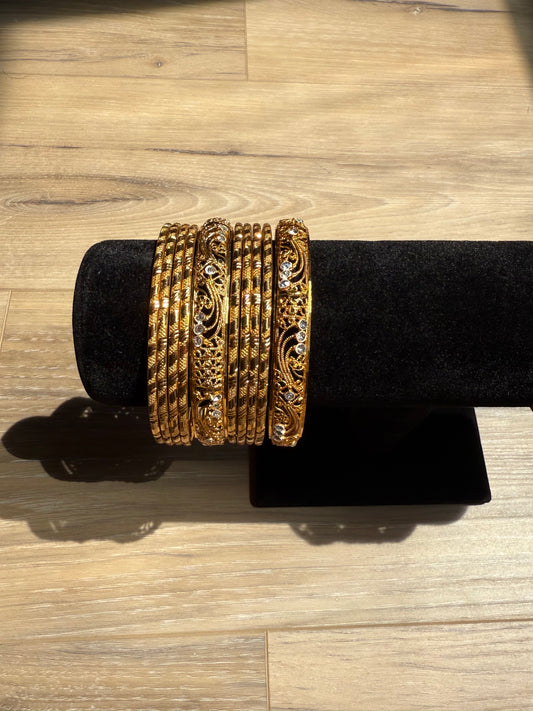 8 Piece Gold Plated Bangle Set